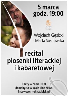 Recital piosenki literackiej i kabaretowej Marty Sosnowskiej i Wojtka Gęsickiego